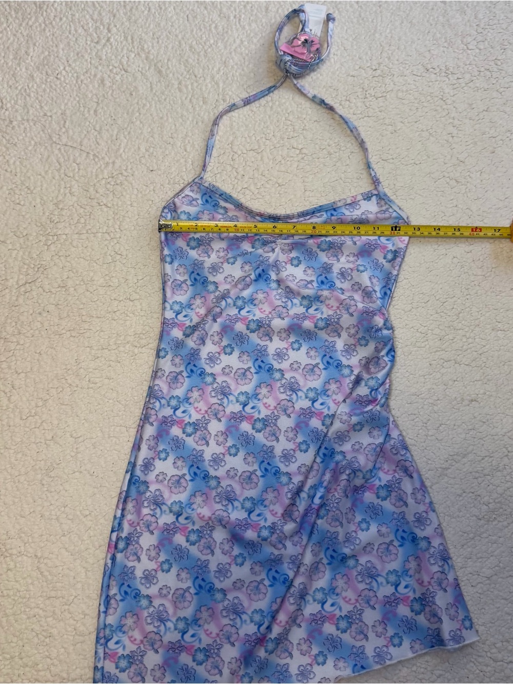NWT Frankie’s Bikinis 310 Asymmetrical Shine Mini Dress Floral Size Small - Picture 6 of 10